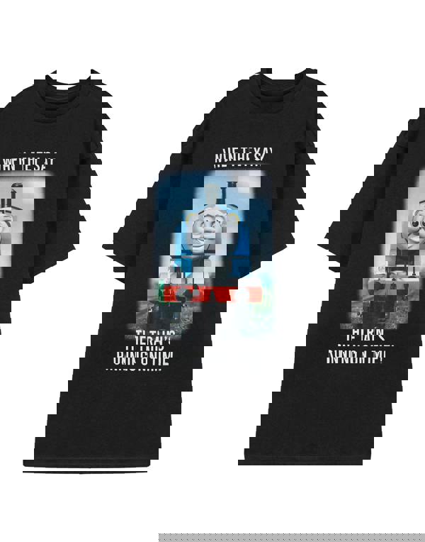 Thomas and Friends Mens Black Meme Train Short Sleeved T-Shirt