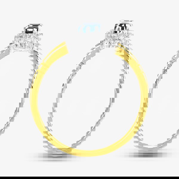 T. H. Baker 9ct Yellow Gold Blue & Clear Crystal Cluster Ring DIV006B