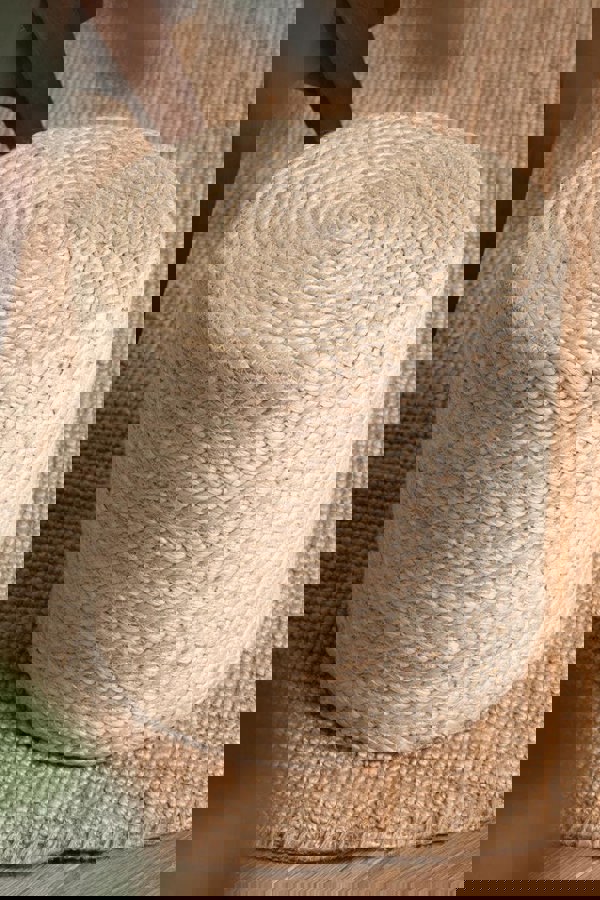 The Rugs Jutta Natural Jute Pouf - Handmade Boho Style