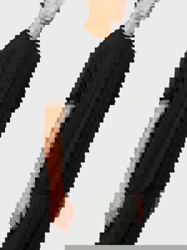 Burberry Cotton T Shirt Embroidered Black