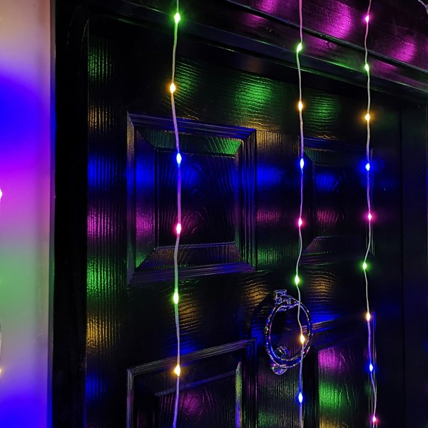 Samuel Alexander 2.1m 300 LED Indoor Outdoor Party Curtain Christmas Lights in Multi-Coloured