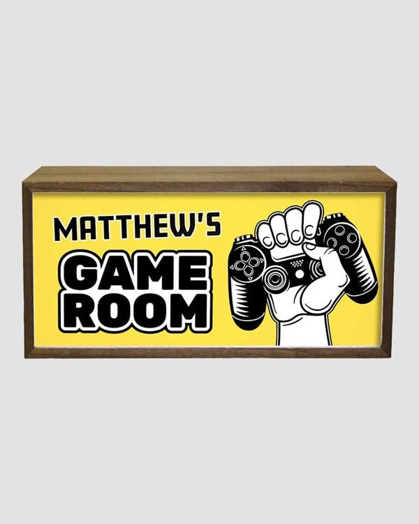 Personalised Light Box Sign for Kids Game Room, Playroom or Den