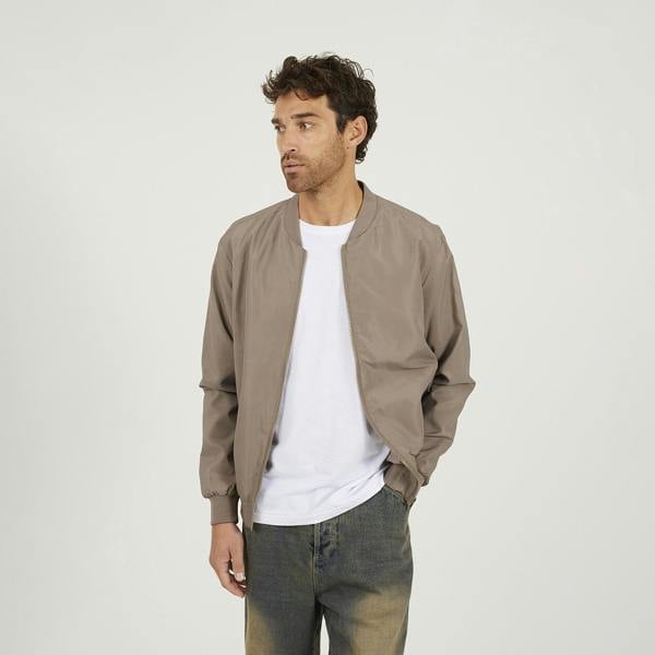 Brave Soul Taupe Bomber Jacket - Taupe Image 1