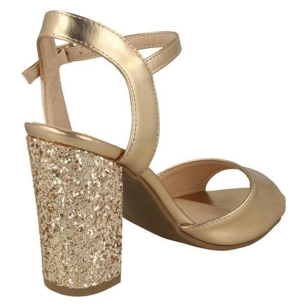 Spot On Ladies Spot On Blocked Glitter Heel Sandals F10919