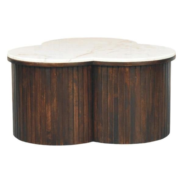 Artisan Furniture Solid Wood Verona Marble Coffee Table, Black with Marble