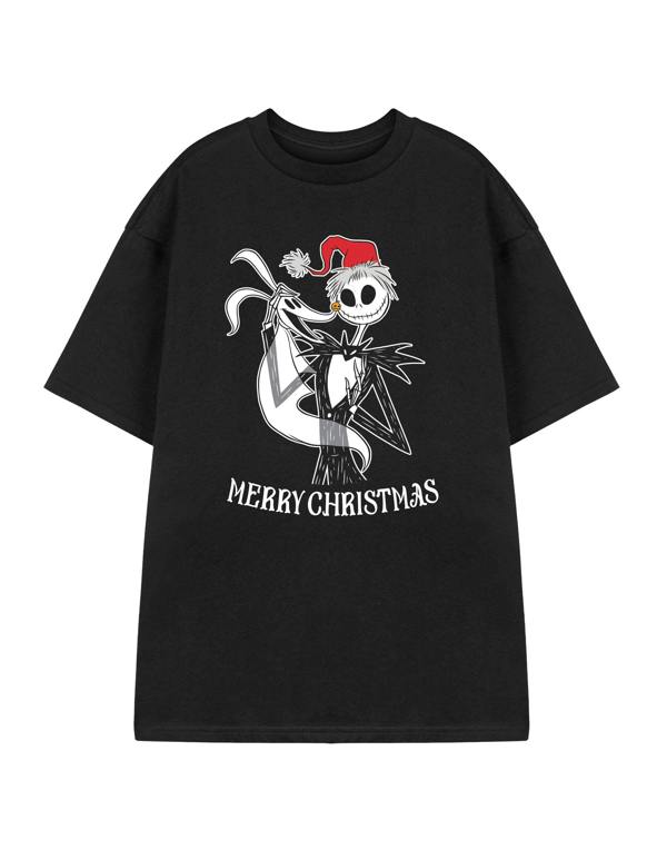Disney Unisex Black Merry Christmas Short Sleeved T-Shirt