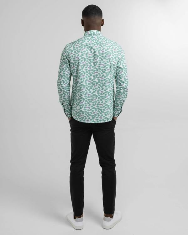 Steel & Jelly Limited Edition Zebra & Leaf Print Long Sleeve Shirt
