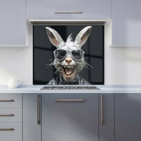 Warren Reed - Designer Funky Rabbit Face With Glasses Kitchen Splashback