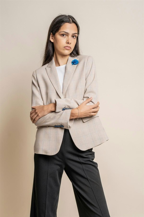 Caridi ladies beige blazer front