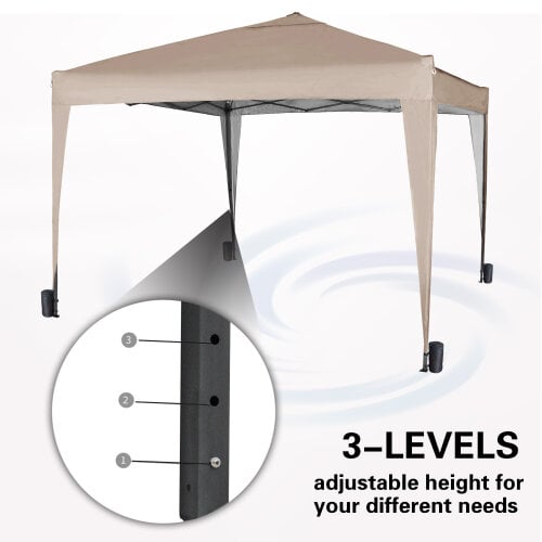 3x3m Pop up Gazebo Outdoor Patio Canopy Tent Beige 5