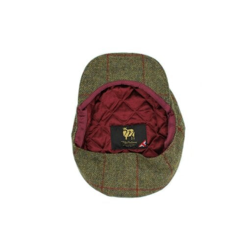 Heather Hats & Accessories British Tweed Wool Flat Cap, Satin Lining, Outdoor Wear, Brown Red