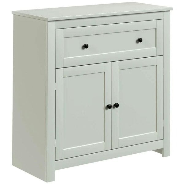 Sideboard Storage Cabinet, Modern Kitchen Cupboard with Adjustable Shelf, Drawer and Double Doors, Green