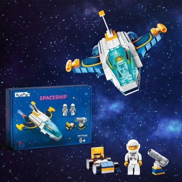 Rewind Blockz Spaceship Building Brick Set 208 Pieces Ages 6+