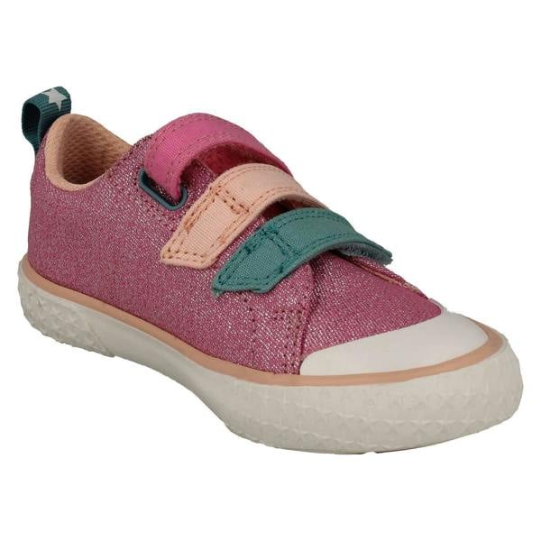 Clarks Childrens Clarks Animal Detailed Hook & Loop Canvas Shoes Foxing Play