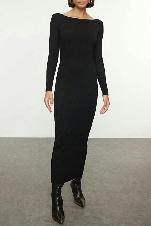 WOVCOR Mercerized Look Maxi Knit Long Dress