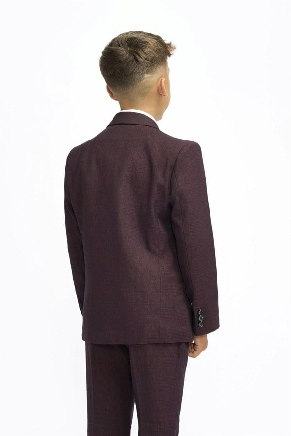 House of Cavani Boys Caridi Wine Three Piece Suit