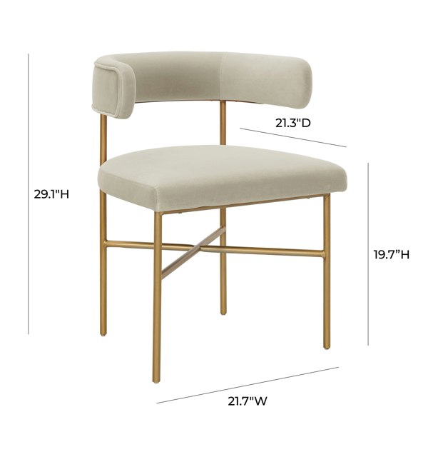 Furniture Edit Kim Velvet Dining Chair in Cream