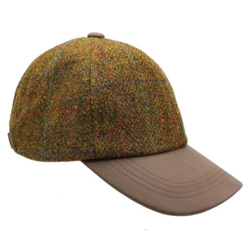 Heather Hats & Accessories Harris Tweed Baseball Trucker Cap, Cotton Lining, Outdoor Wear, Rust