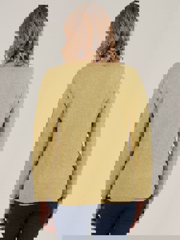 PennyPlain Crew Neck Long Sleeve Top - Pear