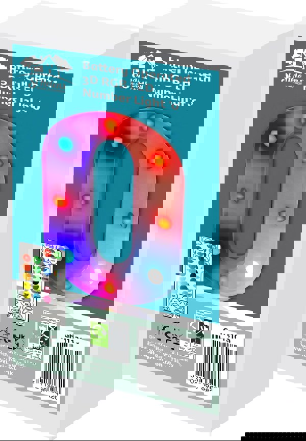 St Helens Battery Operated RGB Number With Remote Control Number 0