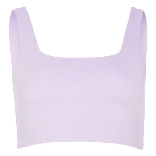 Girlfriend Collective Women's Tommy Cropped Square Neck Bra - Lilac