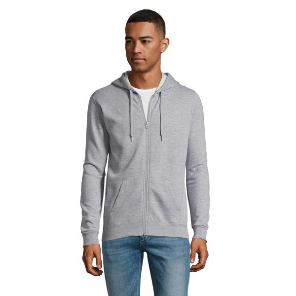 SOLS Mens Stone Zip Up Plain Hoodie - Grey Marl