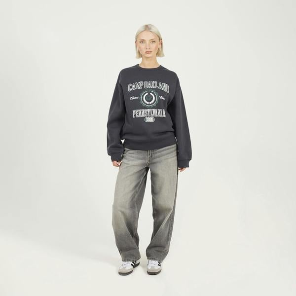 Brave Soul Dark Grey Crew Neck Graphic Print Sweatshirt - Dark Grey Image 3