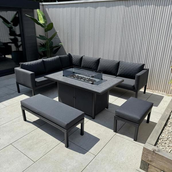DS Living Aluminium Firepit Corner Sofa Set