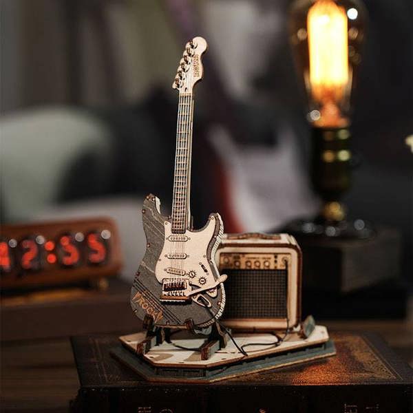 Dyzi 140 Piece Electric Guitar 3D Wooden Puzzle Model Kit
