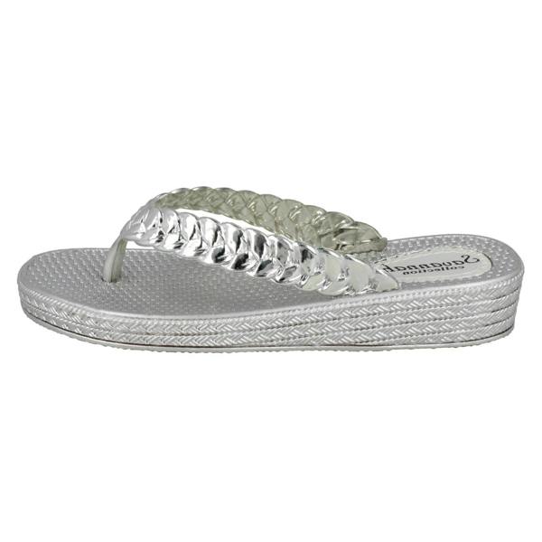 Savannah Ladies Savannah Mid Wedge Toe Post Flip Flops