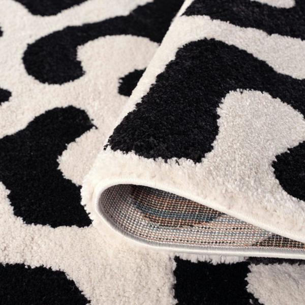 Joli Abstract Black & White Non-Shedding Rug