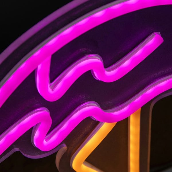 Samuel Alexander 43cm Light up Neon Effect Flamingo with Santa Hat on Base with Multi-Coloured LEDs