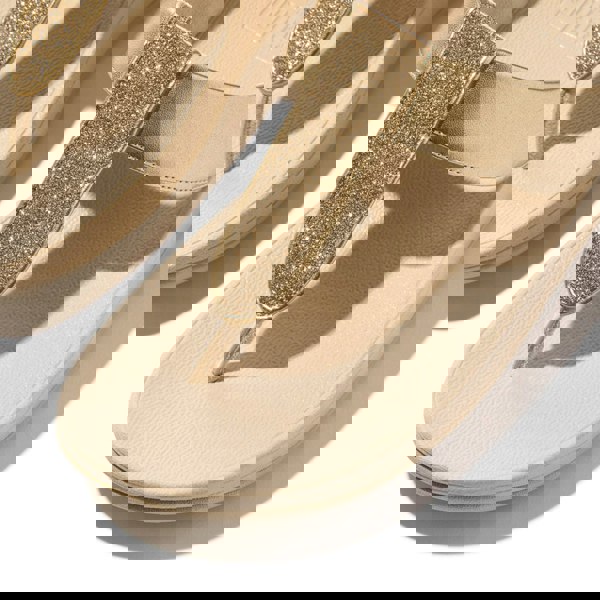 FitFlop FINO GLITTERDUST  METALLIC Womens Toe Post Sandals Platino