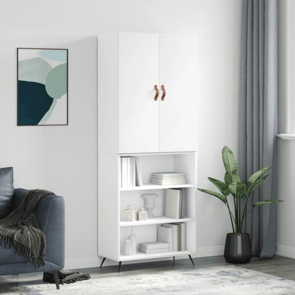Berkfield Highboard White 69.5x34x180 cm Engineered Wood
