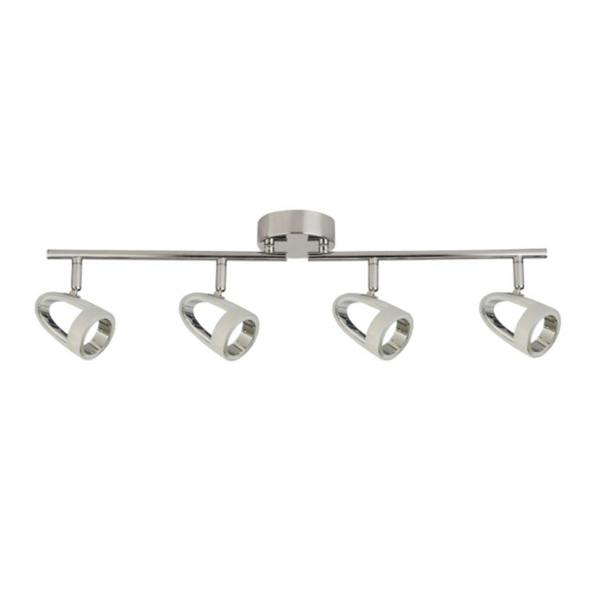 Pagazzi Lighting Baird 4 Light Polished Chrome & White LED Ceiling Spotlight Bar