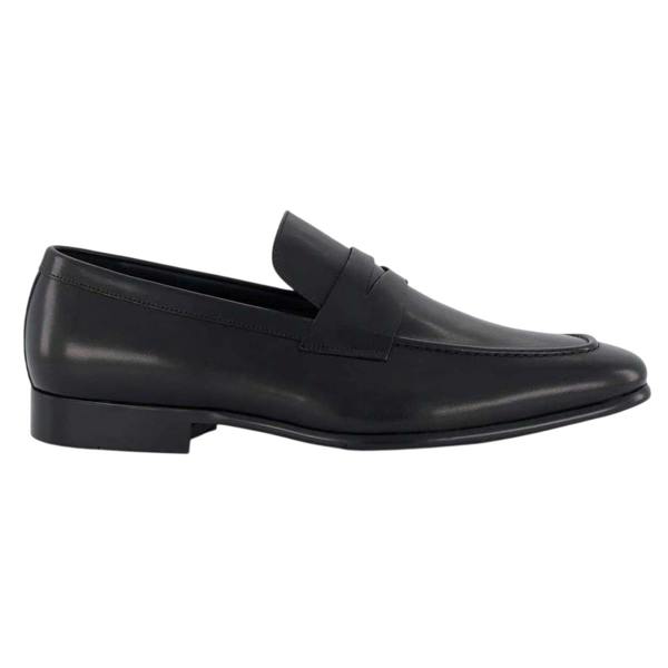 Dune London Mens Leather Penny Loafers - Black - 