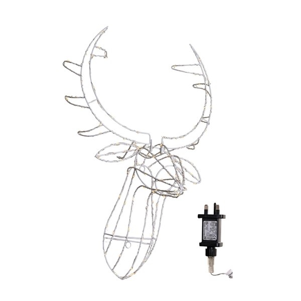 Samuel Alexander 70cm Festive Christmas Indoor Outdoor Twinkling LED Reindeer Head in Warm White