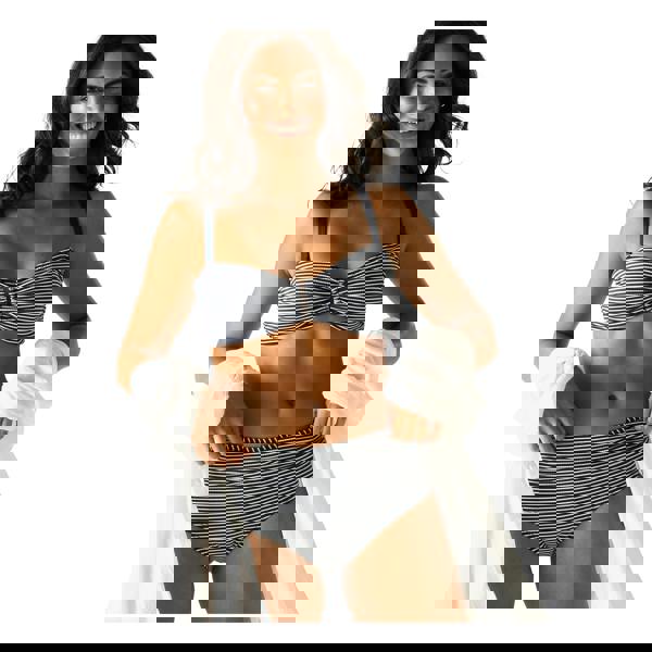 Regatta Womens/Ladies Loria Stripe Seersucker Bikini Bottoms - Navy/White - 