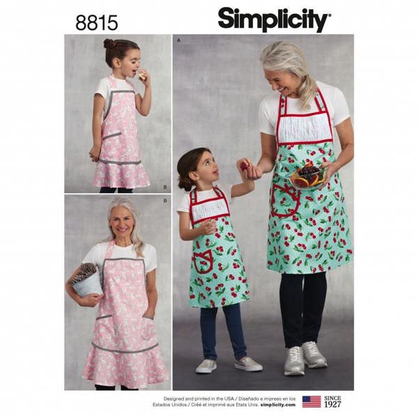 Simplicity Sewing Pattern 8815, Aprons for Women, Teenagers, Kids, A (S - L / S - L) - Easy