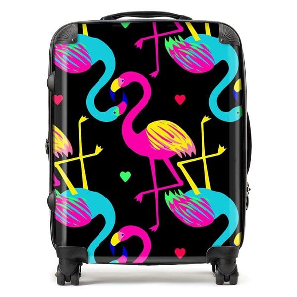 Warren Reed Vivid Flamingo Pattern Suitcase