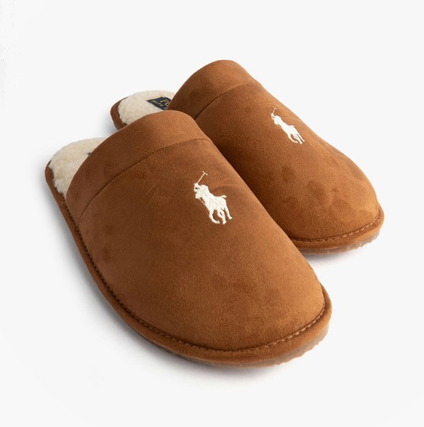 Polo Ralph Lauren KLARENCE Mens Mule Slippers Snff/Blackwatch/Cream