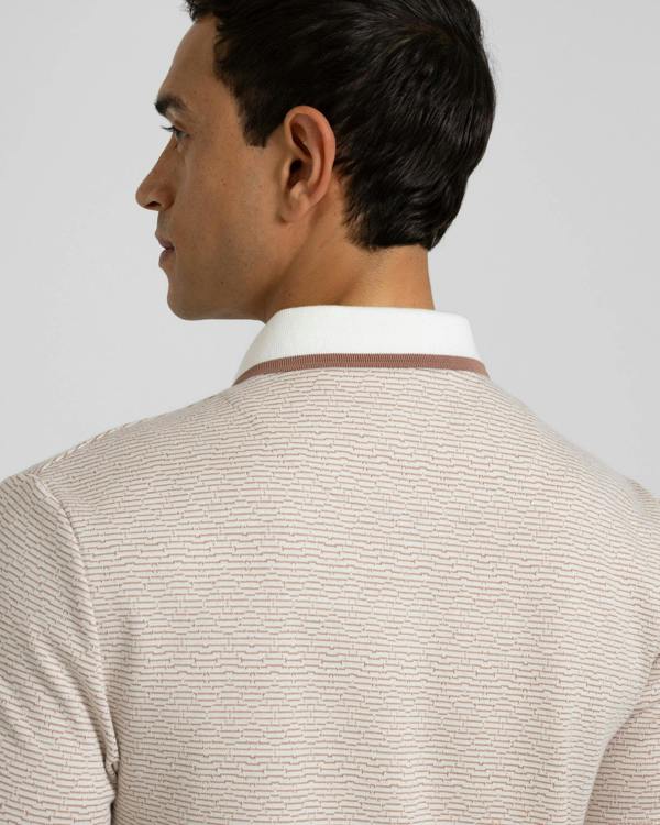 Steel & Jelly Bevan - Two-Tone Abstract Stripe Polo Shirt