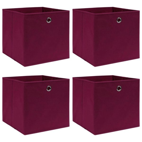 Berkfield Storage Boxes 4 pcs Dark Red 32x32x32 cm Fabric