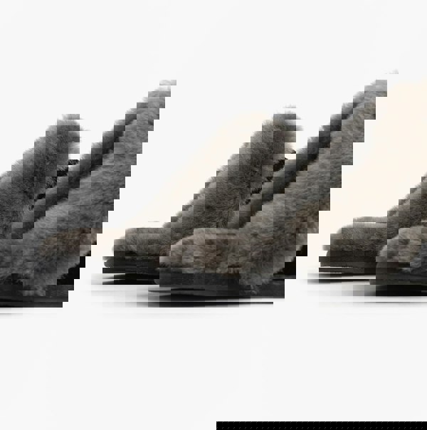 HOS Sheepskin AYLA Womens Real Sheepskin Mule Slippers Black