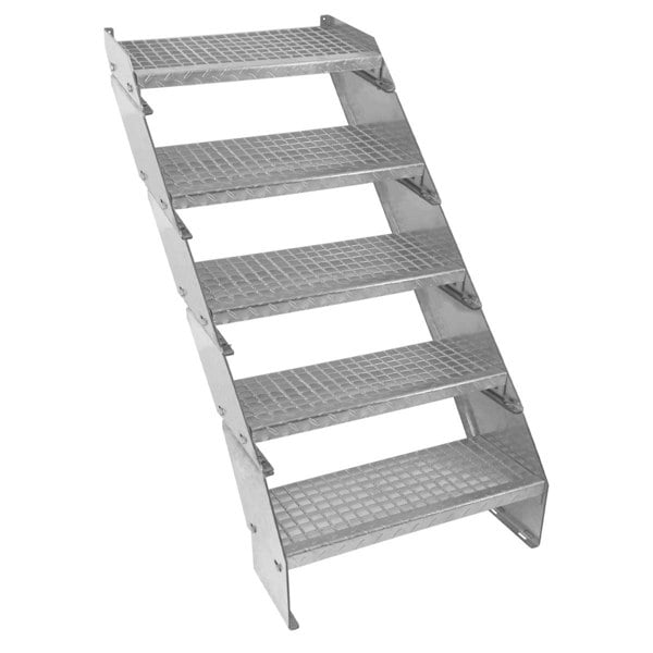 Monstershop Adjustable 5 Section Galvanised Staircase - 600mm Wide