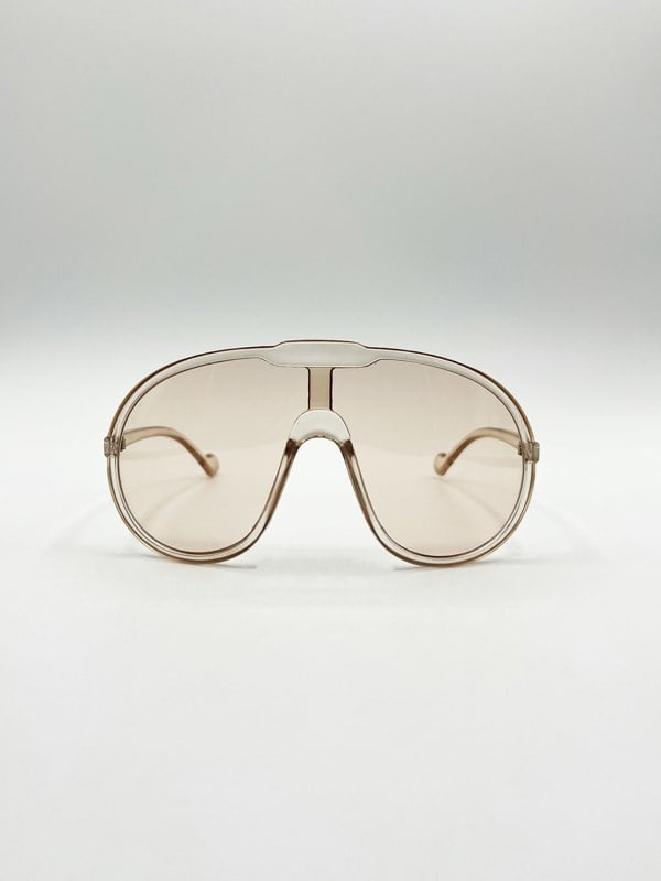 SVNX Wave Mask Sunglasses in Champagne