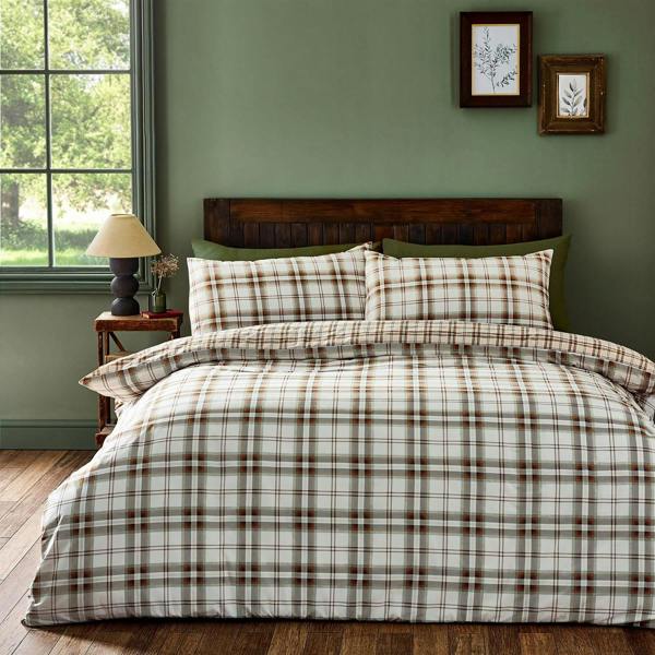 Kelso Check Burnt Orange Duvet Cover Set