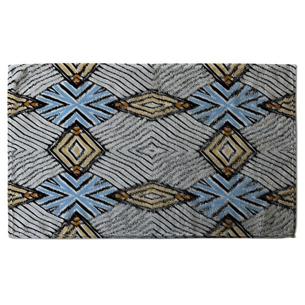 Benjamin Tate Design Abstract geometric roughly hatched shapes colored with hand drawn brush stokes (Bath Towel)