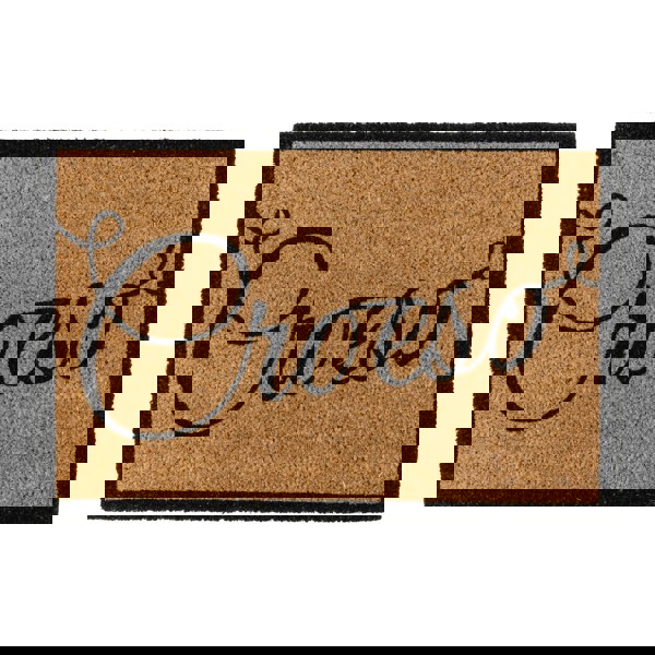 JVL Eco-Friendly Latex Backed Coir Entrance Doormat, 40x60cm - Croeso