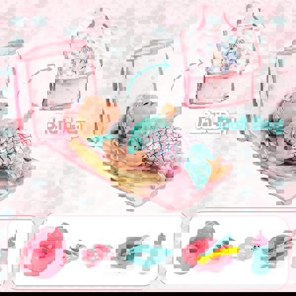 deAO Toys Deluxe Mermaid-Themed Baby Doll Playset